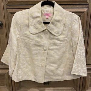 🌴Lilly Pulitzer🌴 Gold Brocade Cropped Jacket